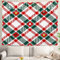 Shrahala Weihnachts-Plaid-Dekoration, Wandteppich, rot, grün, weiß, diagonal, kariert, Wandbehang, Dekoration, Polyesterfaser, weißer Saum, für Schlafsaal, Schlafzimmer, 150,1 x 210 cm
