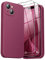 GOODVISH [3 in 1 Designed for iPhone 14, iPhone 13(6.1 regular) Liquid Silicone Case [Upgraded Camera Protection][ 2 Pack Screen Protector] Shockproof, Anti-Scratch Gel Slim Phone Cover, Wine Red