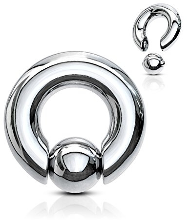 Pain-is-Art Ball Closure Ring SILVER 3,0-10,0 mm aus silbernem 316L Chirurgenstahl GRÖßENWAHL BCR Piercingring Intimpiercing (Dicke: 10,0 mm | Innendurchmesser: 16 mm)