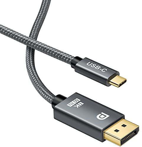 USB C DisplayPort Kabel 8K 3M,(8K@60Hz, 4K@120Hz/144Hz, 2K@240Hz, 5K@60Hz) HBR3, 32.4Gbps-Bandbreite,Typ C(Thunderbolt 3) auf DP 1.4 Kabel für M1 MacBook Pro Mac Mini Dell XPS usw. (3M)