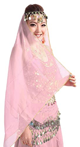 WISREMT Frauen Bauchtanz Schleier Chiffon Tanz Gesicht Schleier Kopftuch Schal Stirnband Kopfbedeckung für Mädchen