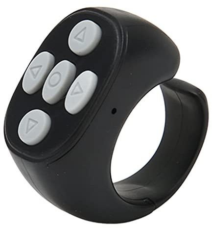 App Bluetooth Page Turner, 1-Tasten-Fernbedienungs-Ringklicker, Wiederaufladbarer Fernbedienungsring für Selfie-Video-Streaming mit Handy-Pad-Kamera