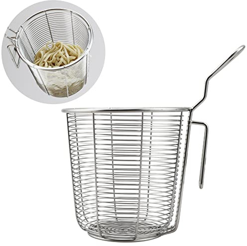 EIKS Spinnen-Sieb, Edelstahldraht, tiefer Korb für heiße Töpfe, Kochen, Spaghetti, Nudeln, Knödel – Spülen, Sieben, Abtropfen