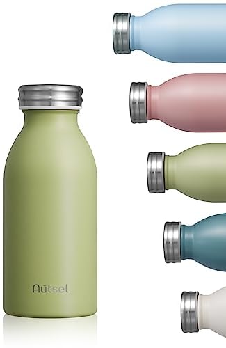 Autsel Stainless Steel Water Bottle 350ml Double Walled Vacuum Insulated Metal Water Bottle Leakproof Sports Flask Bottle BPA Free