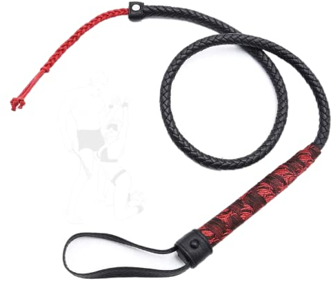 Fouet équestre en cuir Equipement sportif de plein air Stage Role-Playing Whip Toys.