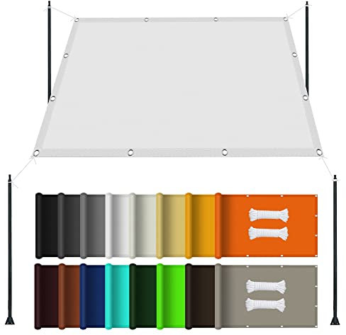 Toile D'ombrage Rectangulaire Imperméable 4 x 5 m Parasol Déporté Étanche Rectangulaire Parasol Étanche Rectangulaire pour Patio Jardin Terrasse Extérieur, Blanc