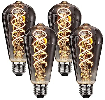 ESIP Edison Vintage Glühbirne,E27 ST64 4W LED Glühbirne Vintage Antike Glühbirne,2700K Warmweiß, Ideal für Nostalgie und Retro Beleuchtung im Haus Café Bar usw - 4 Stück