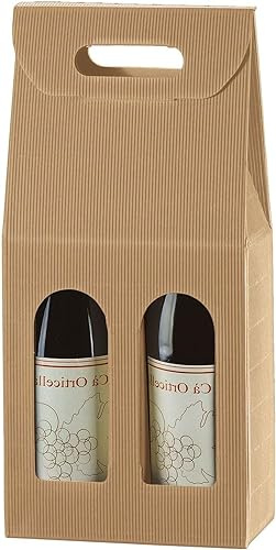 PZ 20 SCATOLA PORTA BOTTIGLIA (2 BOTTIGLIE) BUSTA IN CARTONE ONDULATO BOX FOR BOTTLES IN CARTA