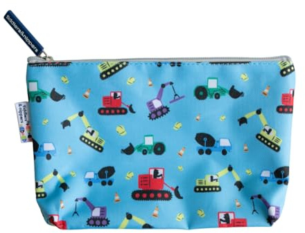 Tiddler Grab & Go Pouch | Mehrzwecktasche | Federmäppchen | Ideal für Medikamente, Schreibwaren, Snacks, Feuchttücher, Schnuller, Schule, Kindergarten, Urlaub, Reisen und vieles mehr, Bagger