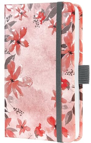 SIGEL J5336 Wochenkalender Jolie 2025, Loose Florals Lilac, ca. A6, Hardcover, Gummiband, Stiftschlaufe, Einstecktasche, 174 Seiten, vegan, Buchkalender, Terminplaner