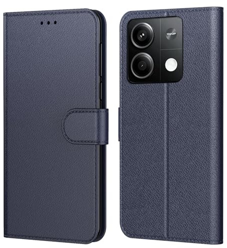 Tenphone Coque pour Xiaomi Redmi Note 13 5G (Pas pour 4G),Etui Protection Housse Premium en Cuir PU, [Emplacements Cartes], Pochette Flip Case Compatible avec Book (Bleu, Note 13 5G)
