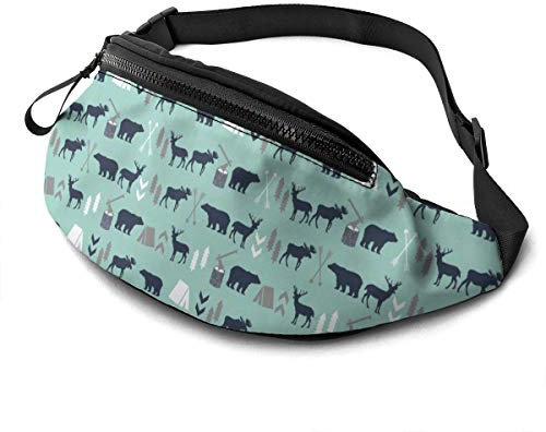 Mint Grey Navy Blue Bear Mooseforest Arrow Bauchtasche Laufgürtel Hüfttasche