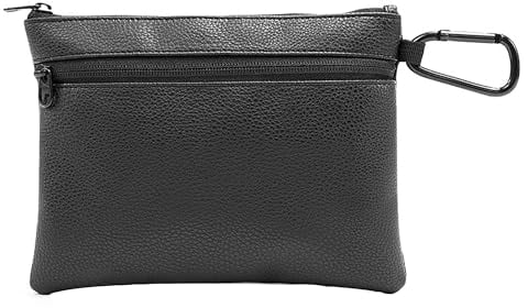 SEABABOO Golfballtasche Golfball Aufbewahrungstasche Golf Tee Bag 22x16.5x6.5cm Golfball Tasche Leder Tasche Golfball Tasche Mit Karabiner Tragbare Golfball Sportzubehör für Golfer Golf Tragetasche