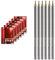 Stylex 43889-P6 - Collegeblock mit Spiralbindung, kariert, DIN A4, 80 Blatt mit 60 g/m² Grammatur, 6 Stück & Faber-Castell 117697-6 Bleistifte GRIP 2001, Härtegrad: HB, Schaftfarbe: silber