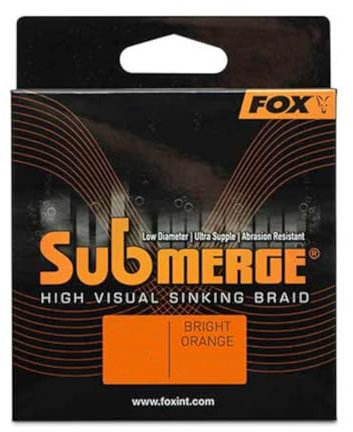 Fox Submerge Orange Sinking Braid - 300m geflochtene Angelschnur, Durchmesser/Tragkraft:0.25mm / 20.4kg / 45lb