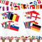EM Deko 2024, 24 Länder Fahnen Wimpelkette 14x21cm + 48 Internationale Zahnstocherflaggen + 24 Länder EM Flagge Handgehaltene Flaggen Doppelseitige EM Deko für Haus Garten Bar Restaurant Party Deko
