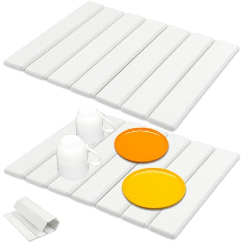 2 tapetes de secado de platos de piedra para encimera de cocina, tapetes plegables de secado de platos, secado rápido y súper absorbente, tapetes de tierra de diatomita para escurridor de platos,