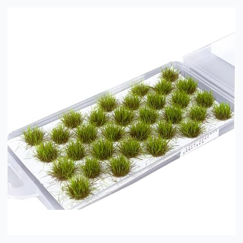 Herbe Modelisme,32 Plantes Miniatures Plantes Artificielles Statique Tufts d'herbe Modélisme Décoration Miniature pour DIY Chemin de Fer Paysage Pelouse Artificielle Miniature Herbe Décoration