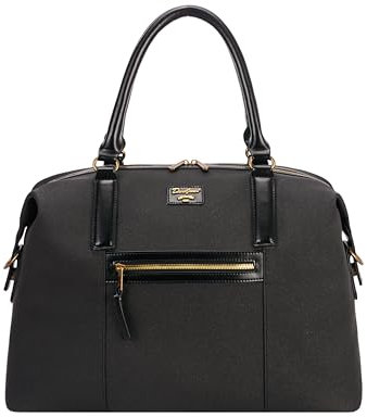 David Jones Paris - Sac de voyage Unisexe - Grand Sac Weekend PVC - Taille Grande Format Cabine - Ville Voayge d'affaire Classique Chic (BLACK)