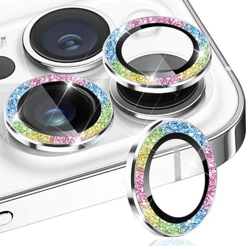 Posteriore Obiettivo Protezione Vetro Temperato,HD Trasparente Lente Schermo,Durezza Anti-graffio Ultra Resistente Glitter Camera, per iPhone 16 Pro, 16 Pro Max