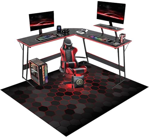 RxiBeFuw Bodenschutzmatte Gaming Unterlage, Teppich Stuhlunterlage rutschfestes Kratzfest Stuhl unterlage, Chair Mat, 80 x 100 cm Bürostuhl Stuhlmatten, Schreibtischstuhl Bürostuhlunterlage Gaming