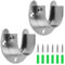 2 PCS Closet Rod Brackets 32mm Stainless Steel Wardrobe Curtain Pole Ends Sockets Heavy Duty Rail Bracket Support U Shaped Flange Rod Holder with Screws for Wardrobe Shower Bathroom Kitchen