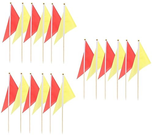 Toyvian 3 set Paletto Da Giardino Con Bandiera Blu Giallo Triangolare Fai Da Te Colorato Patriottico Per Esterni Campo Erboso Triangolo Marcatore Per Confine Di 10 pezzi*3