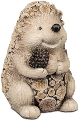 formano Dekofigur Igel in Holzoptik – 19 cm oder 28 cm – Herbstliche Gartendeko aus Kunstharz für drinnen & draußen (19 cm)