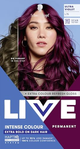 Schwarzkopf LIVE Intense Colour Hair Dye, L76 Ultra Violet