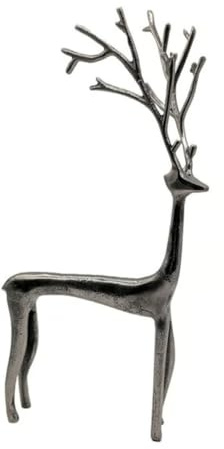 Lambert Giacco Rentier Weihnachtsdeko, Silber Antik, H49Cm