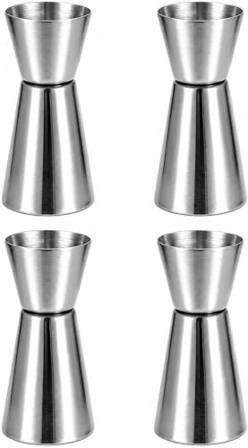 4Pcs Spirit Measure 15ml 30ml, 304 Stainless Steel Dual Cocktail Jigger