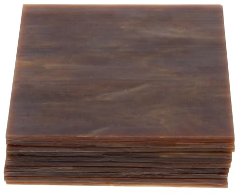 MAGICLULU Feuilles de Verre Mosaïque pour Vitrail 10 Pcs Couleur Marron, Kit de Vitraux Prédécoupés en Verre Plat pour Artisanat Mosaïque, Matériaux Décoratifs pour Peinture Murale