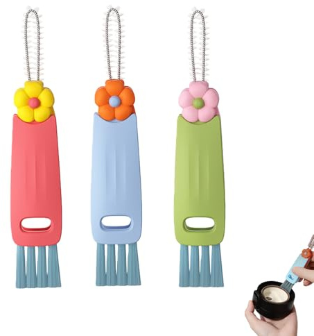 3Pcs Cup Lid Cleaning Brush Set,3-in-1 Cup Cleaner,Water Bottle Cleaner Brush,Small Bottle Brushes,Cleaning Tools,Bottle Gap for Deep Cleaning Cups,Lids Gap Cleaner for Home Kitchen Clean Mugs Teapots