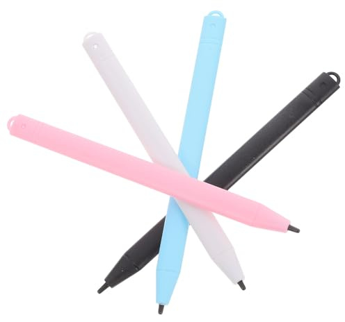 Kisangel Lot de 4 Set de Set de Stylets pour Tablette Graphique Électronique, Stylet de Remplacement, Léger et Ergonomique, Compatible Tablette LCD, Dessin et Écriture Éducative en Noir,