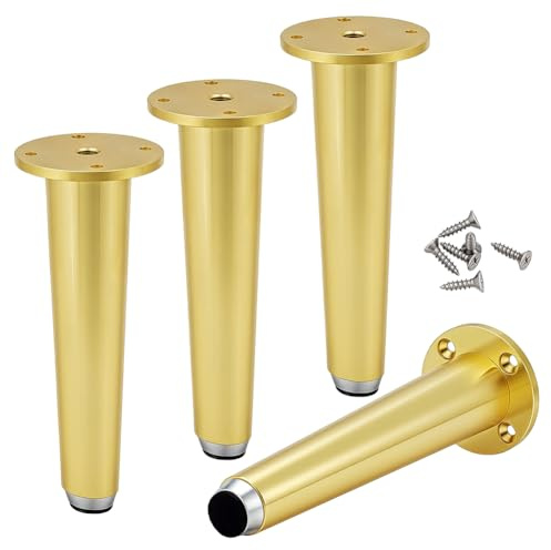 PH PandaHall 4 Set 15cm Gold Legierter Schrank Füße mit Nivellierfüßen Einstellbare Möbel Füße für Couch Kommode Schrank Sofa Tisch Metall Ersatz Füße