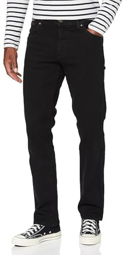 Wrangler Herren Texas Straight Jeans, Black Overdye, 32W / 34L EU