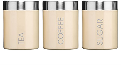 PREMIER Housewares 0508546 Set Barattoli per tè, caffè e Zucchero, Beige