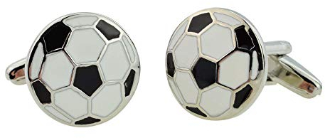 Schwarz und Weiß Fußball Manschettenknöpfe x2psn095