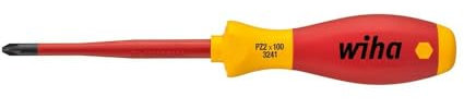 Wiha Schraubendreher SoftFinish® electric slimFix Pozidriv (35395) PZ1 x 80 mm für tiefliegende Schrauben, ergonomischer Griff für kraftvolles Drehen, Allrounder für Elektriker, VDE-geprüft, stückgeprüft