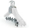 HANGERWORLD 10 Grucce 45cm in Legno Laccato Bianco con Pinze in Metallo per Gonne e Pantaloni
