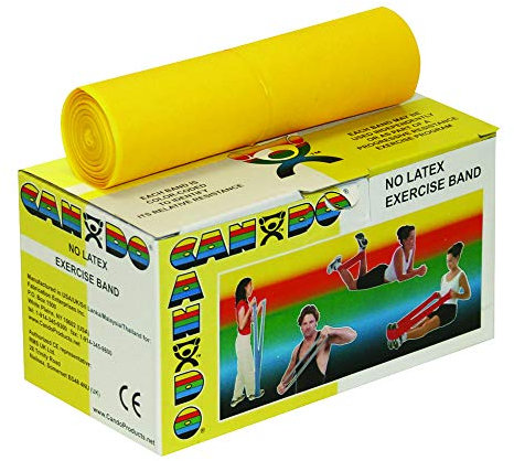 CanDo Trainingsband LATEXFREI / Widerstandsband / Gymnastikband - Länge 5,5 m - gelb (sehr leicht)