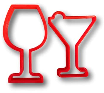 Wine and Margarita Glasses Cookie Cutter