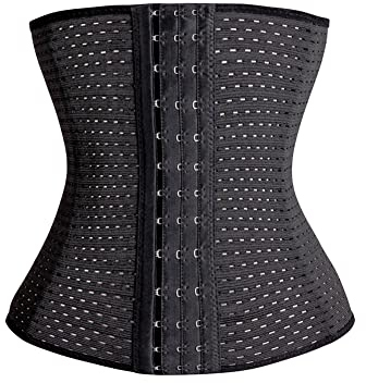 KSKshape Waist Trainer Corset Breathable Shapewear Girdle, Black-9.8 Inches Height, Large