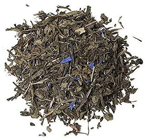 Aromas de Té - Té Verde Sencha Violeta con Grosella y Caramelo a Granel Sabor Caramelos de Violeta, 100 gr.