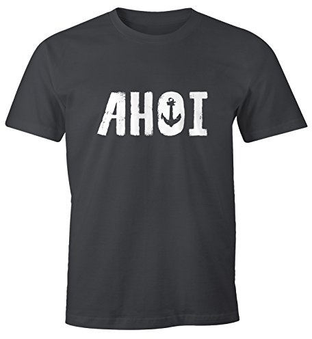 MoonWorks Herren T-Shirt AHOI mit Anker Seemanns Gruß