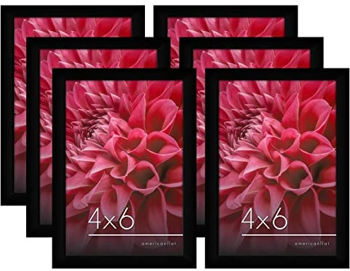 Americanflat 6x4 Photo Frames in Black - Set of 6 - Gallery Wall Picture Frame Set with Shatter-resistant Glass - Horizontal and Vertical Formats for Wall and Tabletop