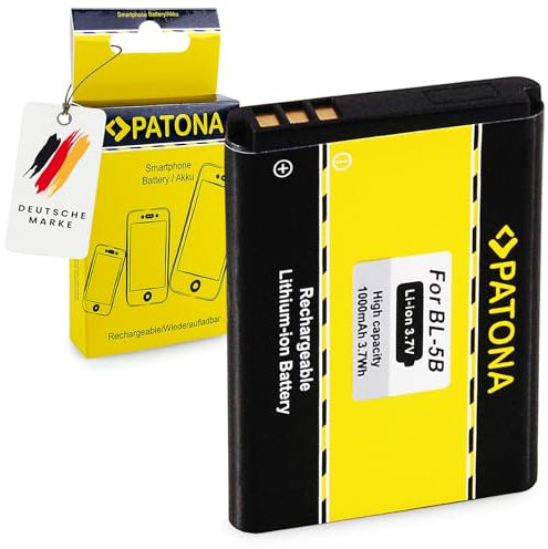 PATONA Batteria BL-5B Compatibile con Nokia 3220 5070 5140 5200 5300 5500 6020 6070 6080 6120 6124 7260 7360