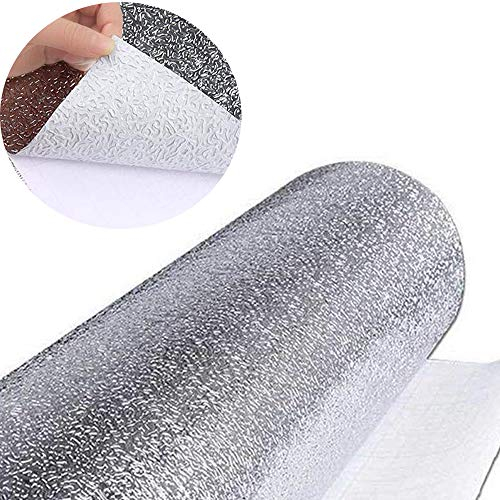 Kitchen-dream Silver Foil Wallpaper-Kitchen Stickers Self Adhesive Kitchen Aluminum Foil Stickers Oil Proof Waterproof Kitchen Stove Sticker (30cm*5m, A)