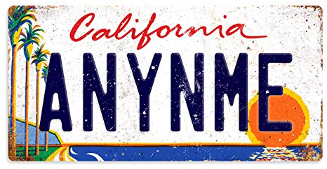 Personalised American Number Plates - Custom California v1 – Sticky Pads | Printed Metal Wall Sign Plaque Printed Metal Wall Sign Plaque Show Plate