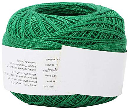 Cotton Hand Crocheted Lace Line, Yarn Assorted Colors Skeins Perfect for Mini Knitting and Crochet Project(Dark Green)